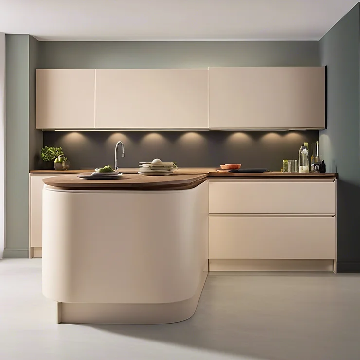 Sleek Minimalist Design with Handle less Cabinets