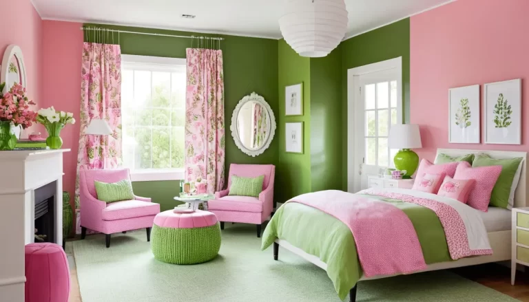 Green And Pink Bedroom Decor