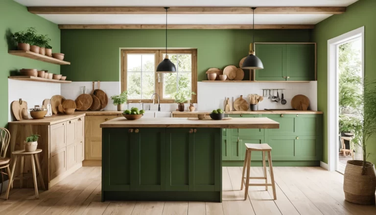 21 Stunning Green and Natural Wood Kitchen Decor Ideas